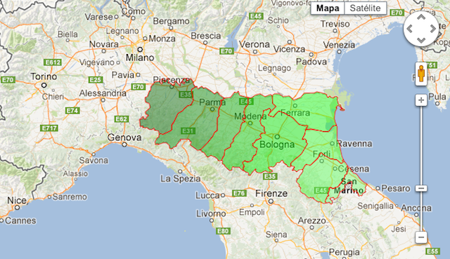 Map Emilia Romagna