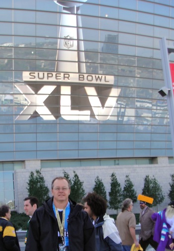 Luciano, no Super Bowl de 2013 em Dallas