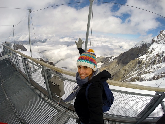 nas nuvens! No topo de Jungfrau