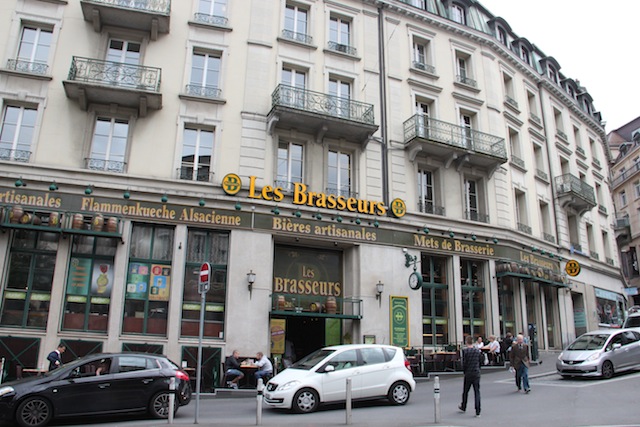 Um ponto gastronômico famoso em Lausanne: a cervejaria Les Brasseurs