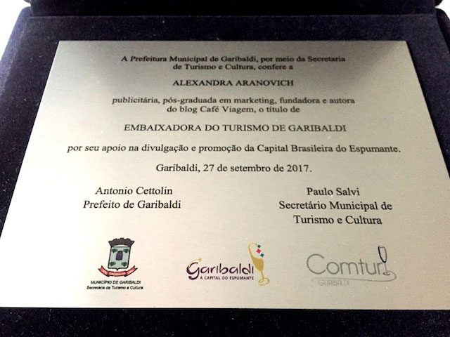 Embaixadora do Turismo de Garibaldi