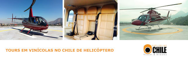 Viníolas do Chile de helicóptero